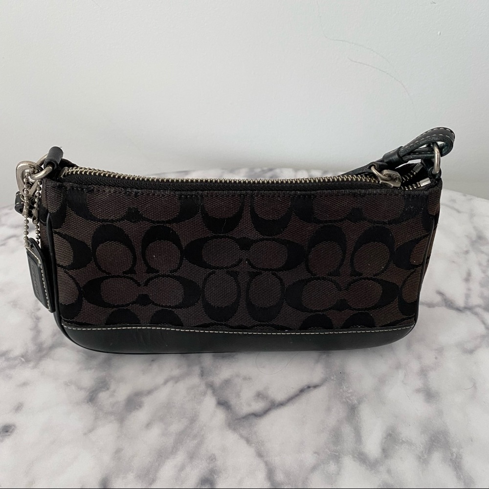 Classic black leather Coach bag